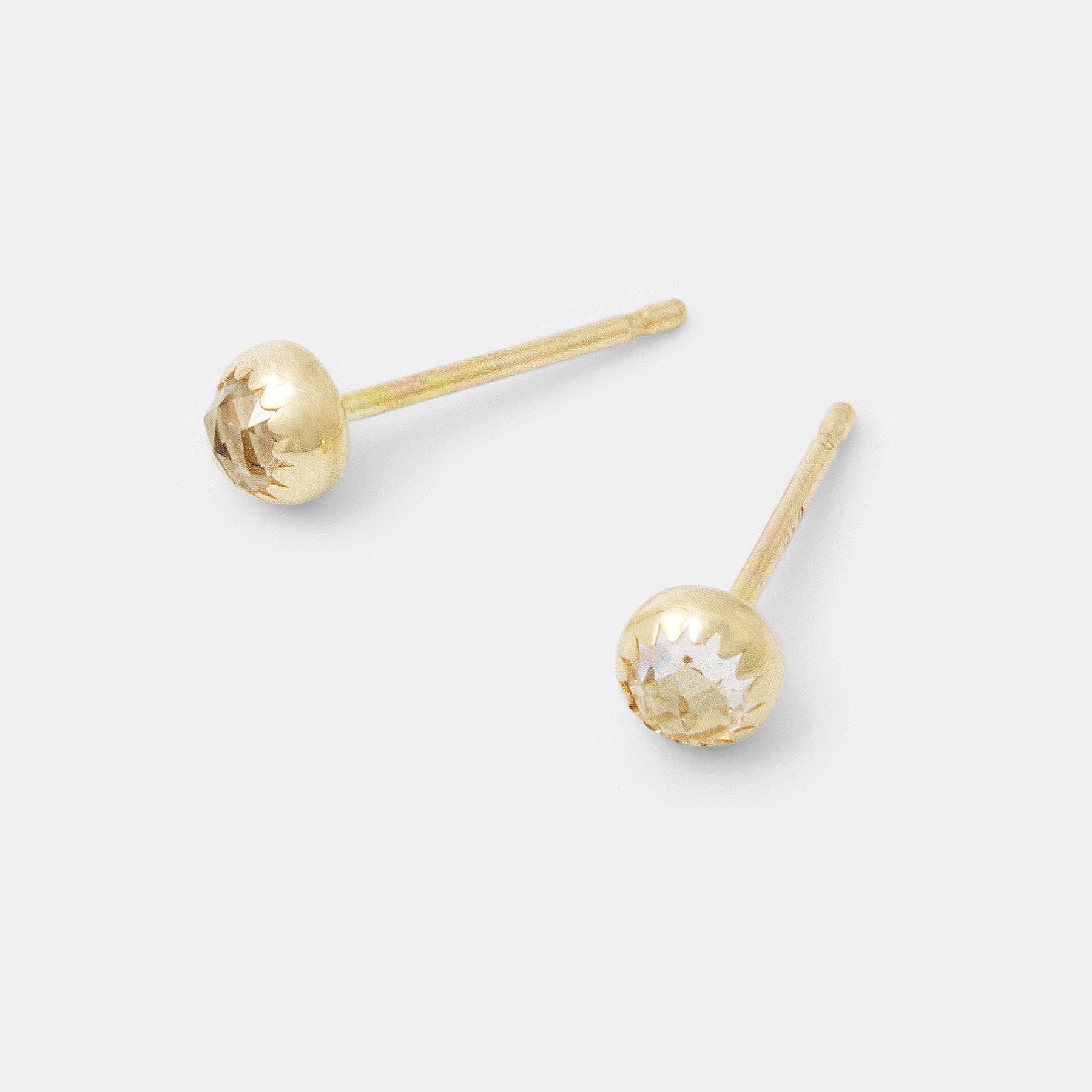 White topaz & gold stud earrings - Simone Walsh Jewellery Australia